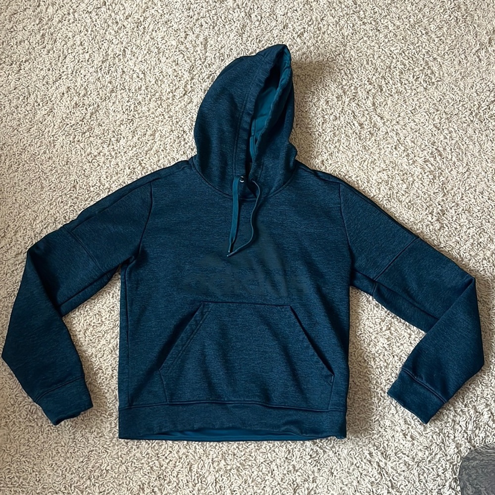 Adidas climawarm teal blue hooded sweatshirt Womens size small